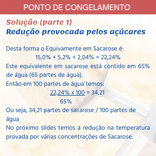 Sorvete, sorveteria, gelato, soft, consultoia de alimentos, consultoria sorvetes, ponto de congelamento, fórmula, exercícios