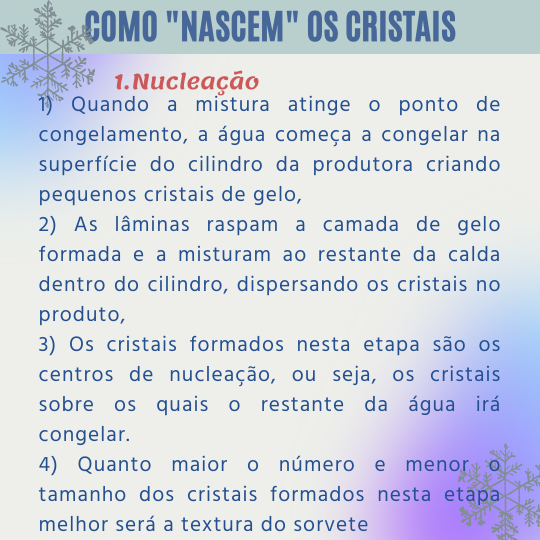 Sorvete, sorveteria, gelato, soft, consultoia de alimentos, consultoria sorvetes, cristais de gelo, nucleação