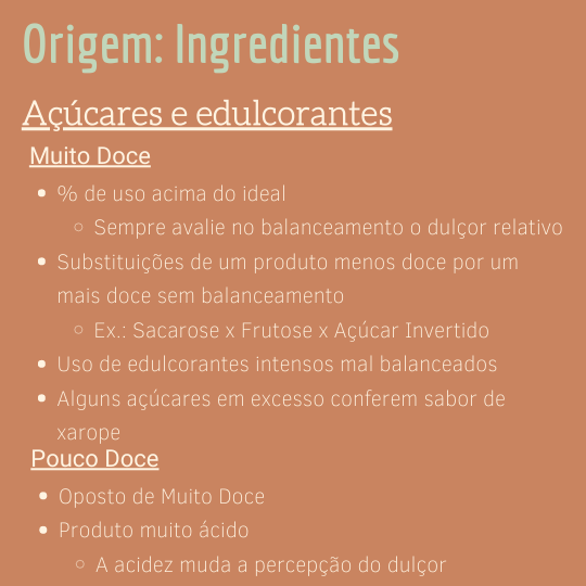 defeitos de sabor em sorvetes