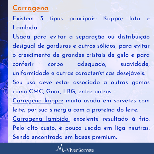 carragena, Sorvete, sorveteria, gelato, soft, consultoria de alimentos, consultoria sorvetes, rotulagem, hidrocoloides, liga neutra, estabilizantes industriais