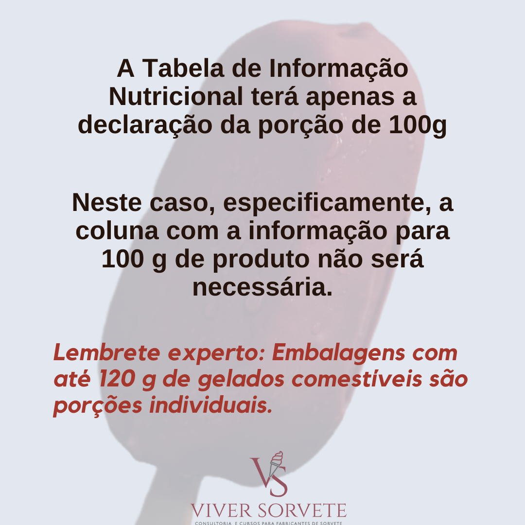 porção de 100g, nova rotulagem nutricional, como declarar, tabela nutricional, ANVISA ,gelados comestíveis, sorvete, sorveteria, gelato, açai, consultoria sorvete, consultoria alimentos, curso sorvete, curso rotulagem, rotulagem sorvete